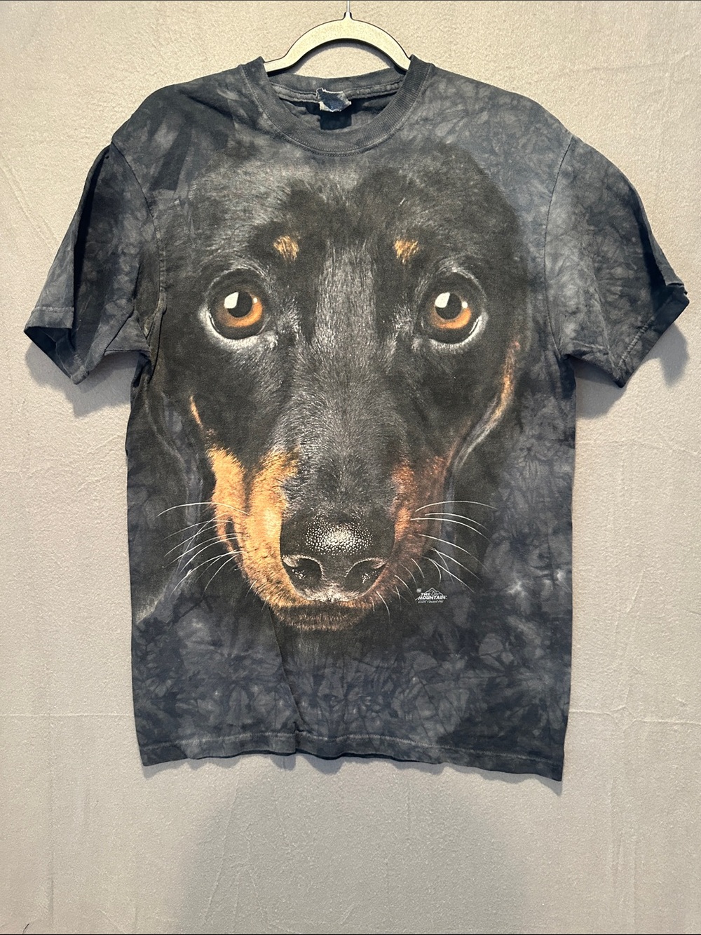 Black Short-Sleeve Dog Face Graphic Tee
